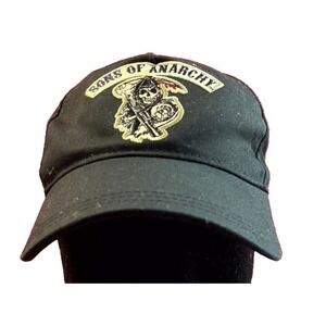 Sons of Anarchy Baseball Cap Mens OS Black Cotton Reaper Logo Strapback Hat